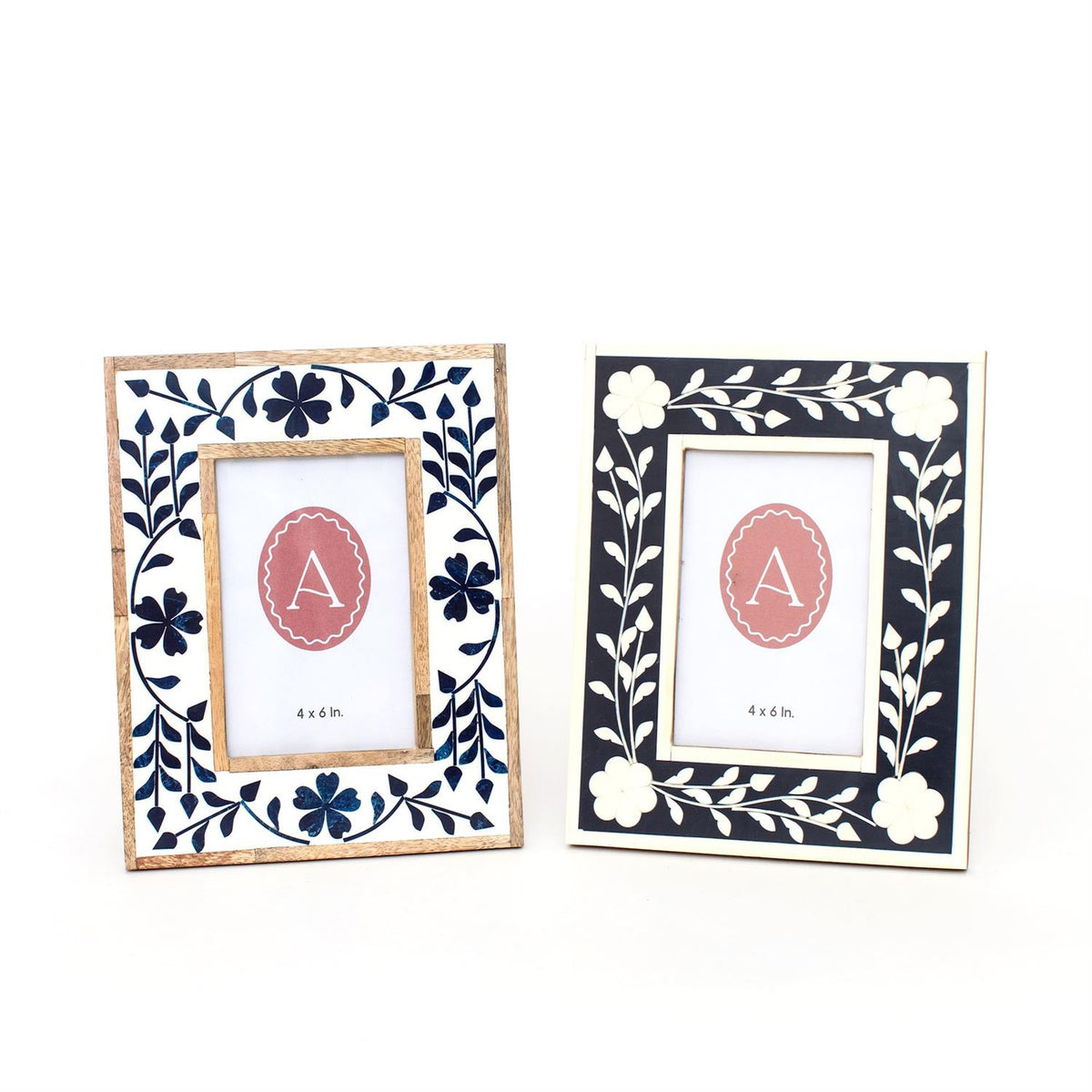 Photo Frames - Blue Floral Inlay, 4 X 6 Photo