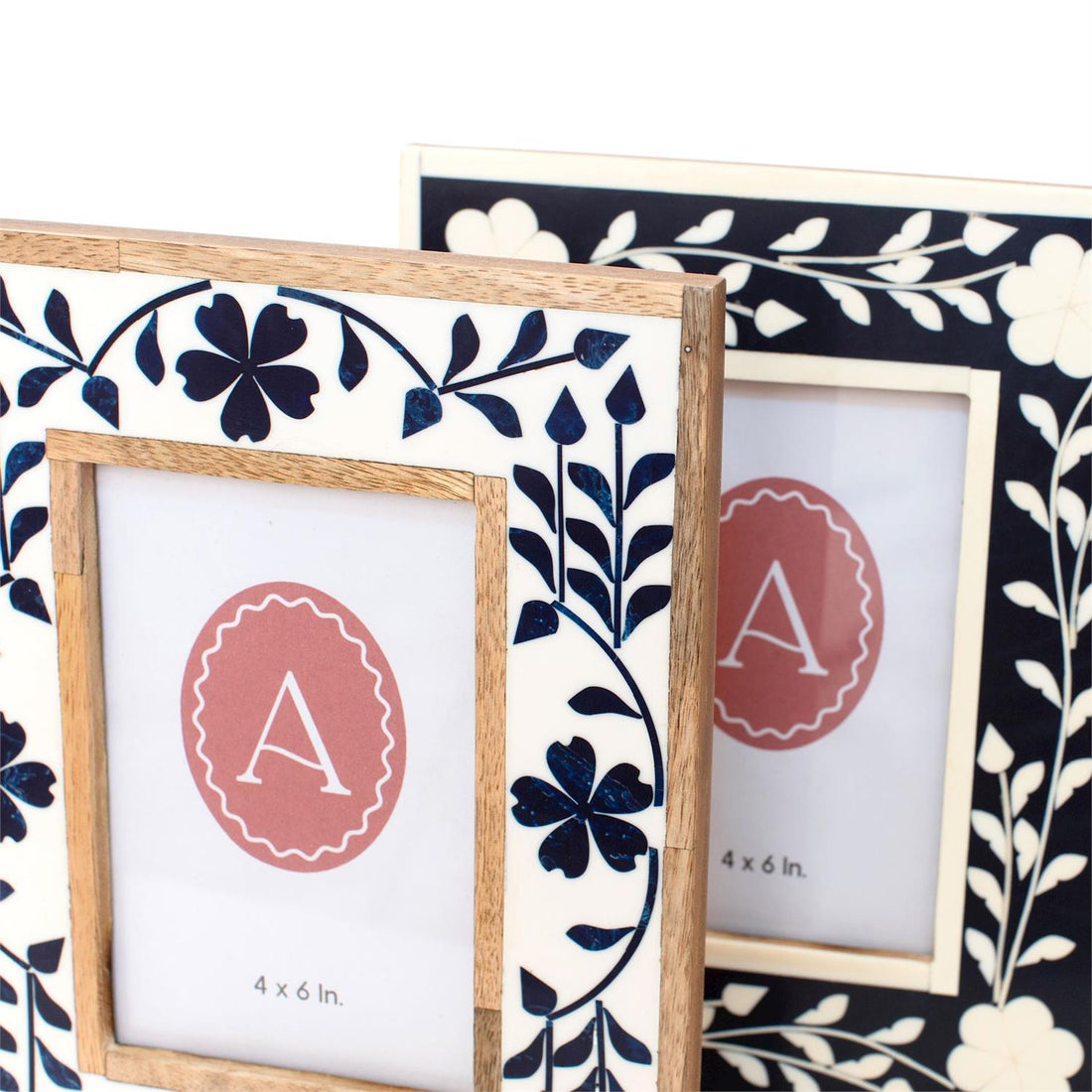 Photo Frames - Blue Floral Inlay, 4 X 6 Photo