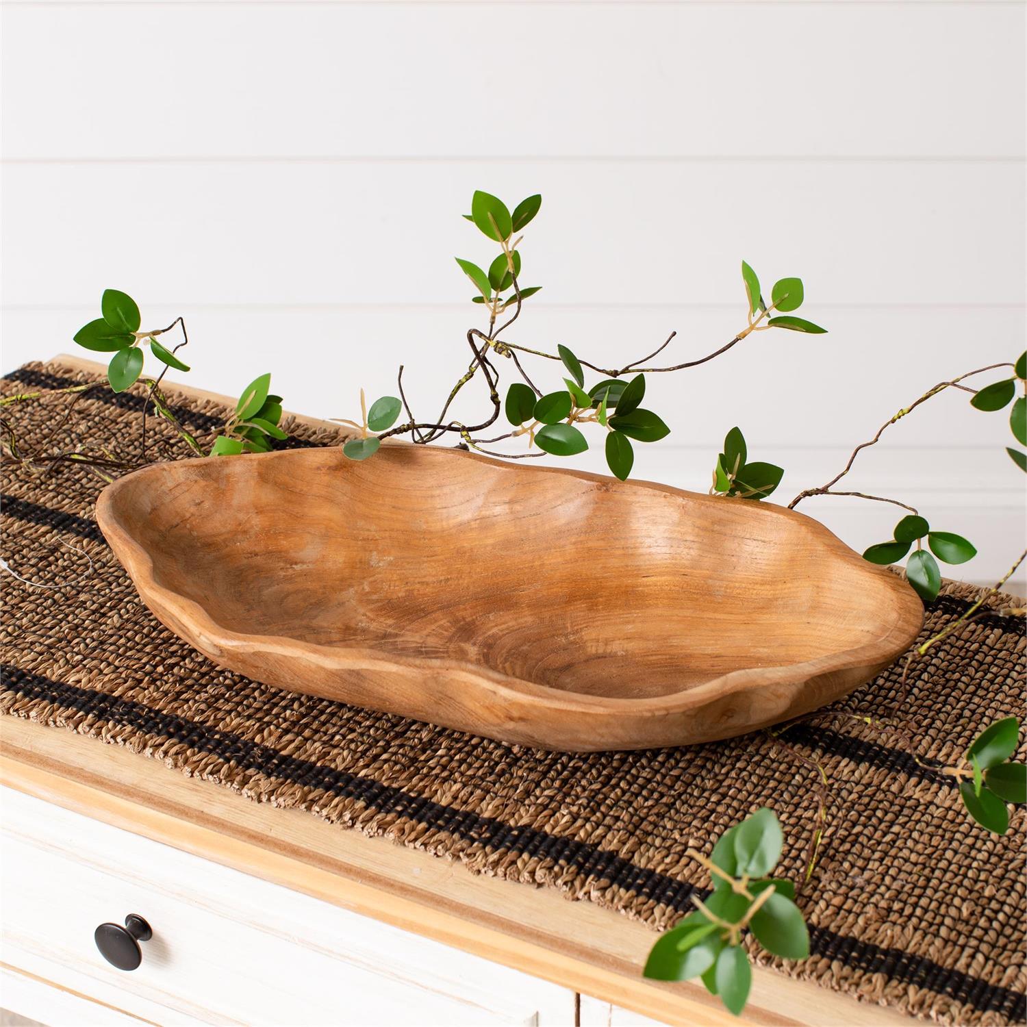 Organic Shape Teak Wood Serving Tray