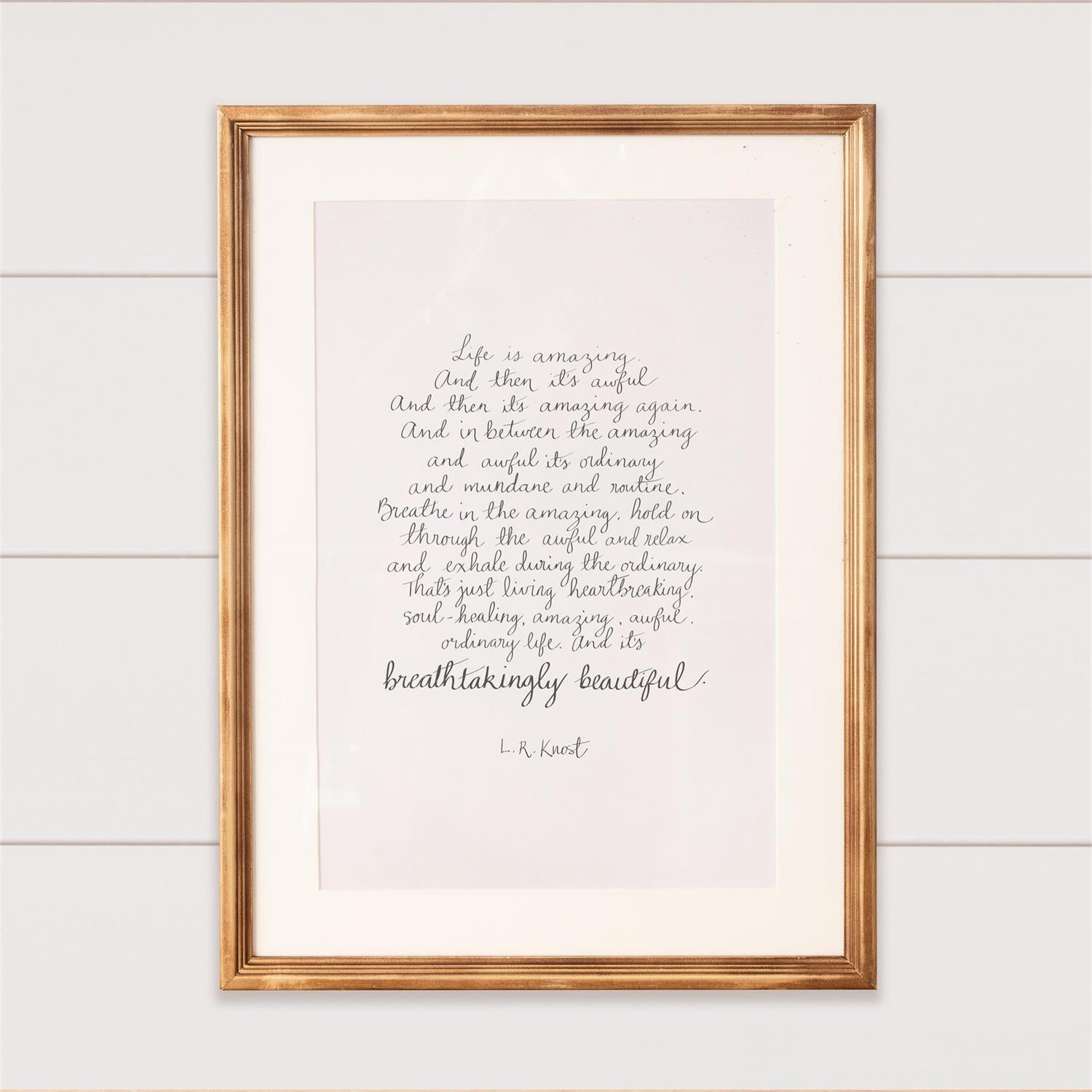 Framed Print - Handwritten Inspirational Quote