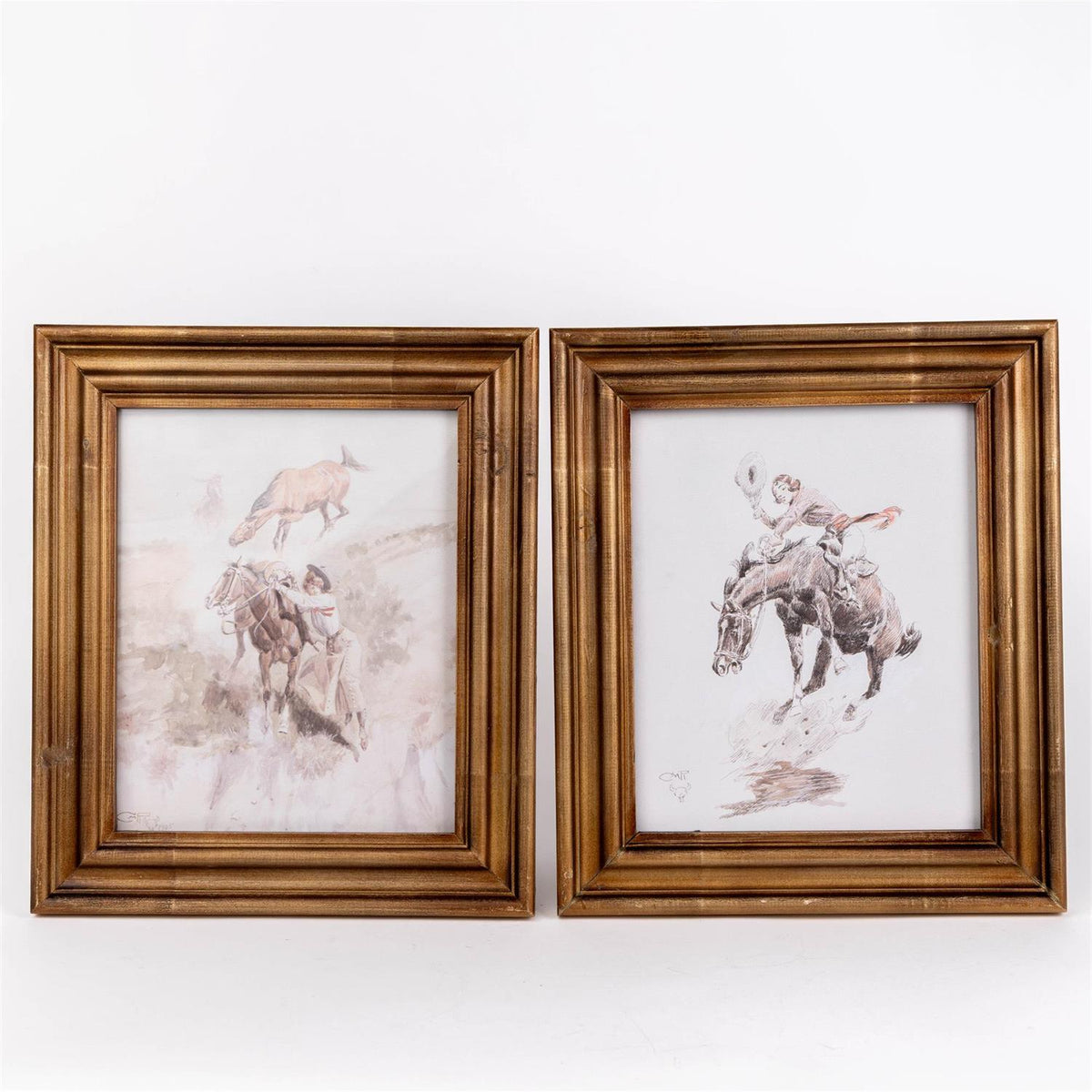 Framed Prints - Vintage Cowgirl Rodeo