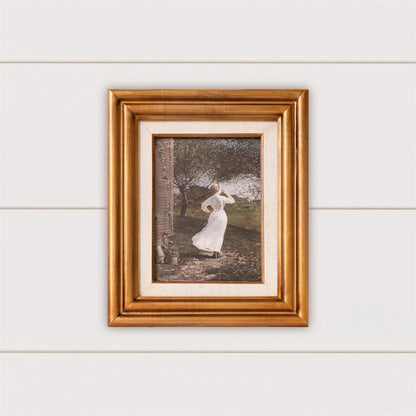 Framed Print - Lady Calling, Antiqued Gold Frame
