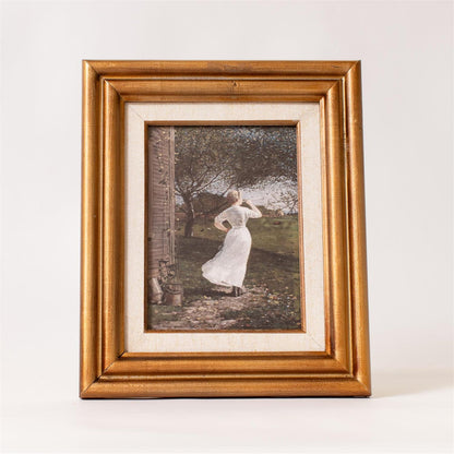 Framed Print - Lady Calling, Antiqued Gold Frame
