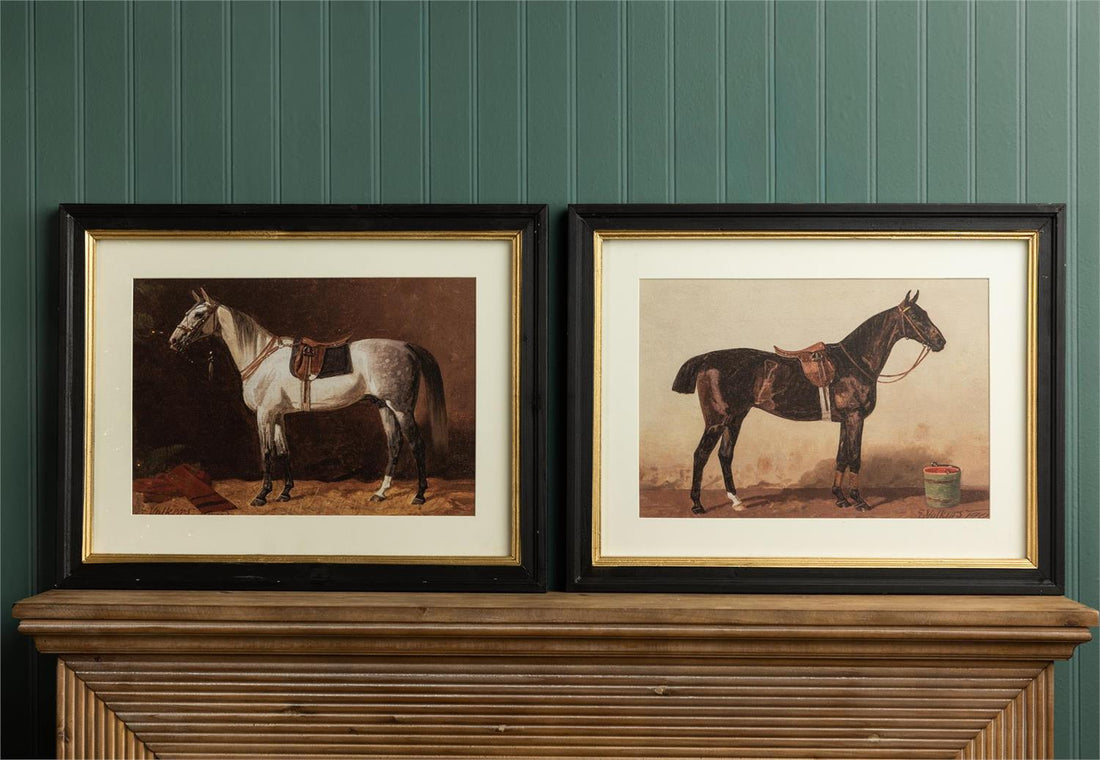 Framed Print - Saddled Riding Horses