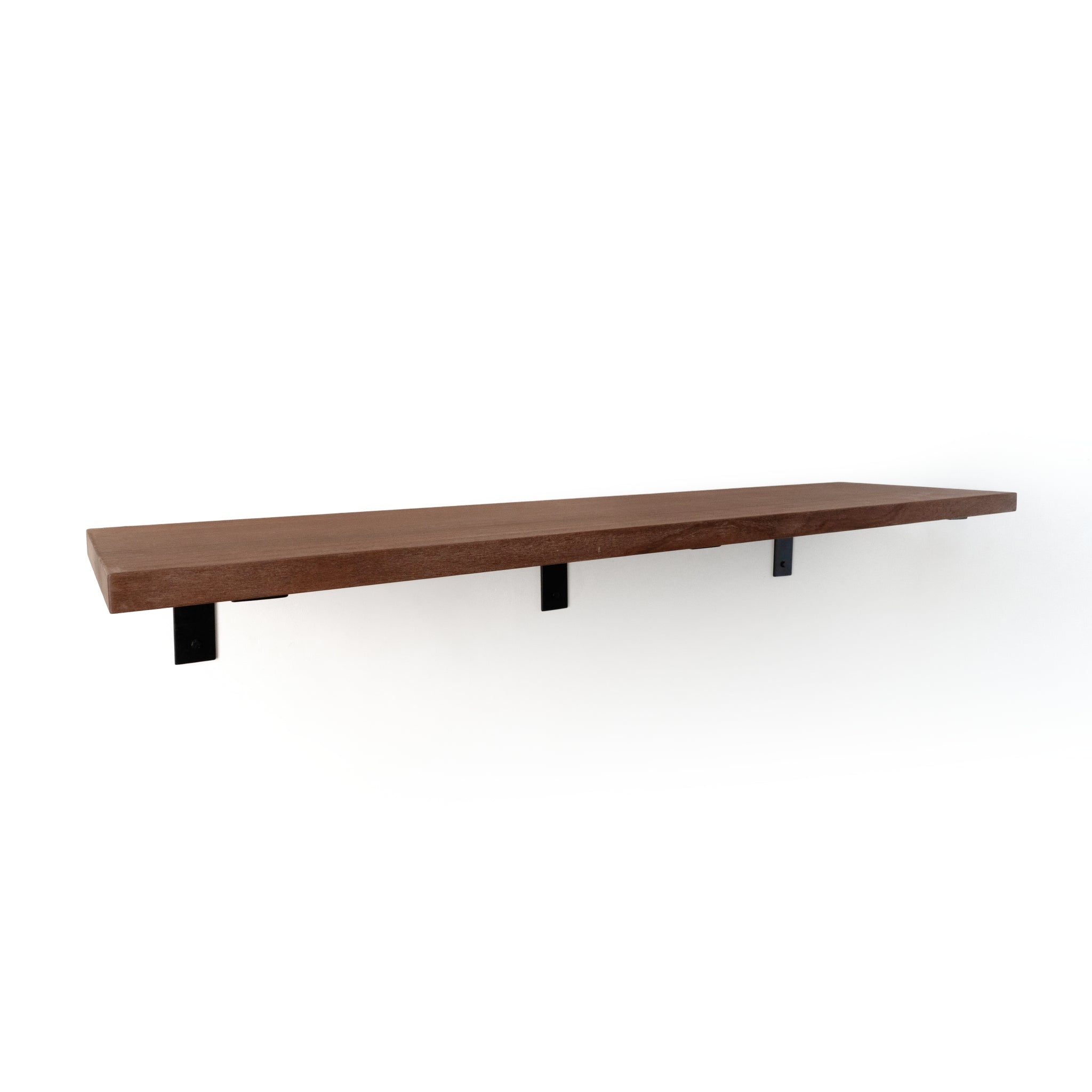 Deep Shelf with Black Steel L Brackets