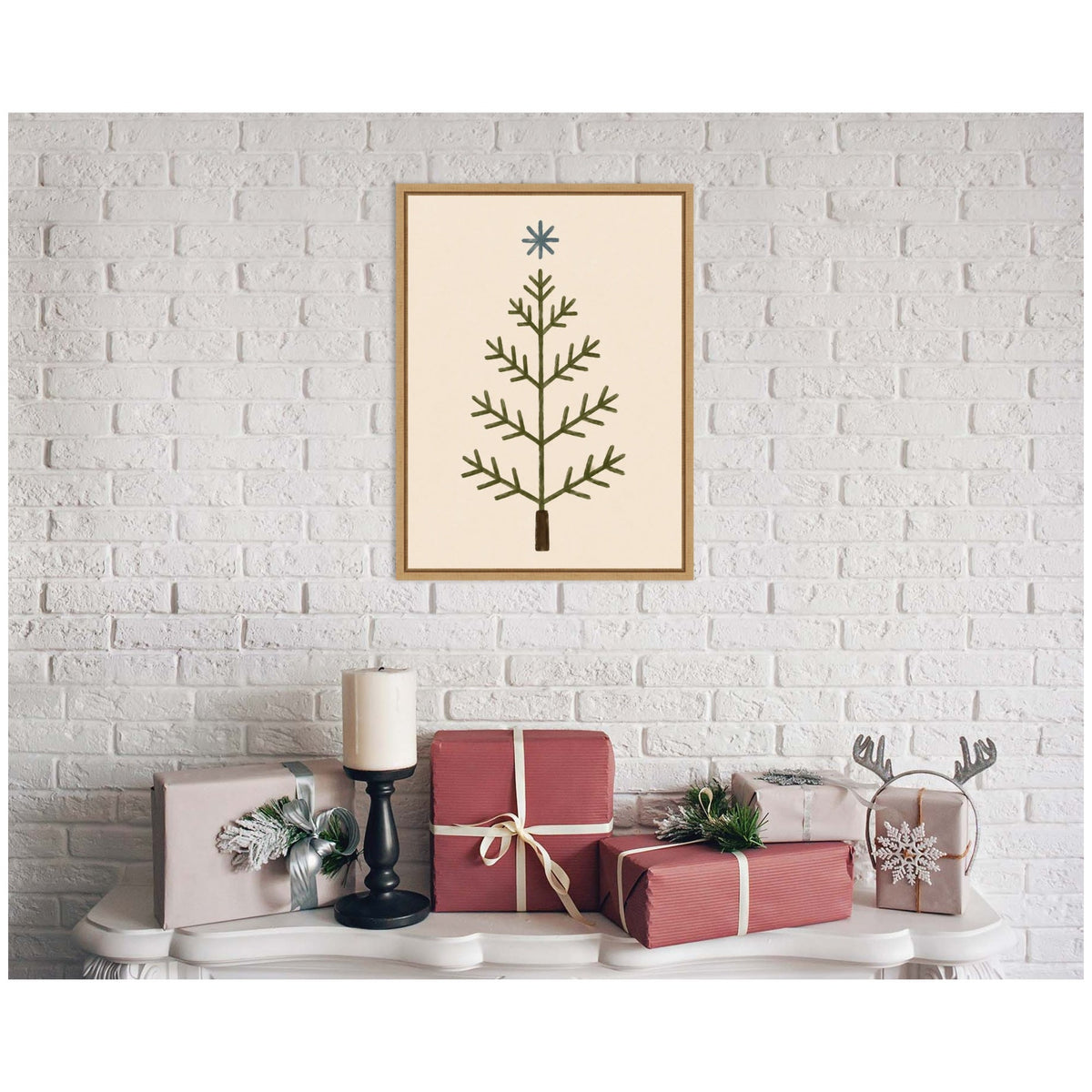 Scandinavian Tree by Laura Moss Framed Canvas Wall Art Print