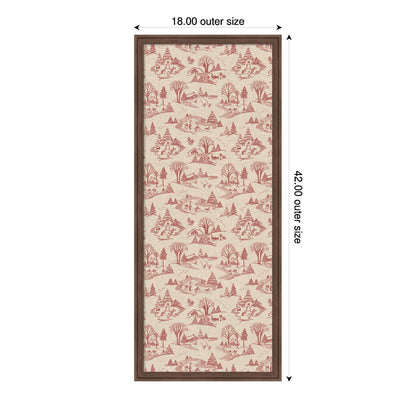 Kate and Laurel Framed Fabric Pinboard Wonderland Red Toile