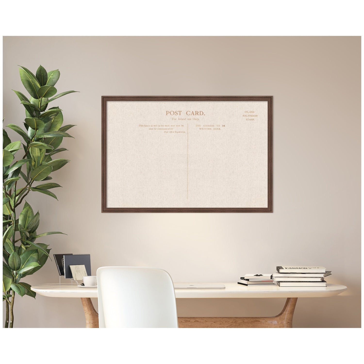 Framed Fabric Pinboard Linen Vintage Post Card Wall Organization