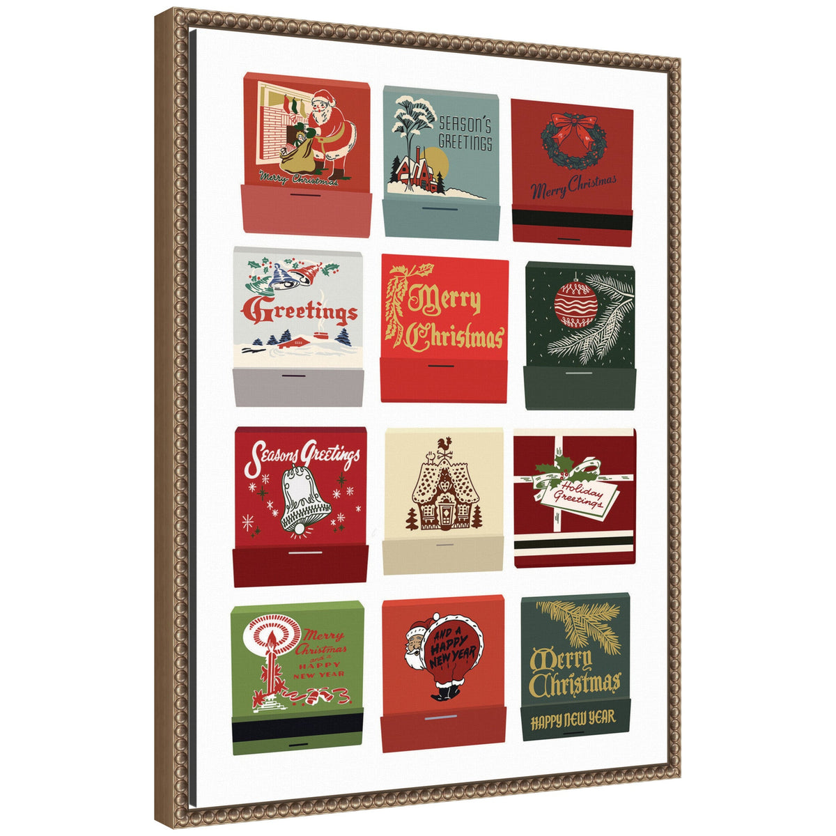 Christmas Matchbooks by Megan Ryan Framed Canvas Wall Art Print