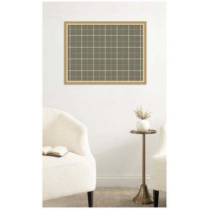 Framed Fabric Pinboard Sage Green Plaid Wall Organization