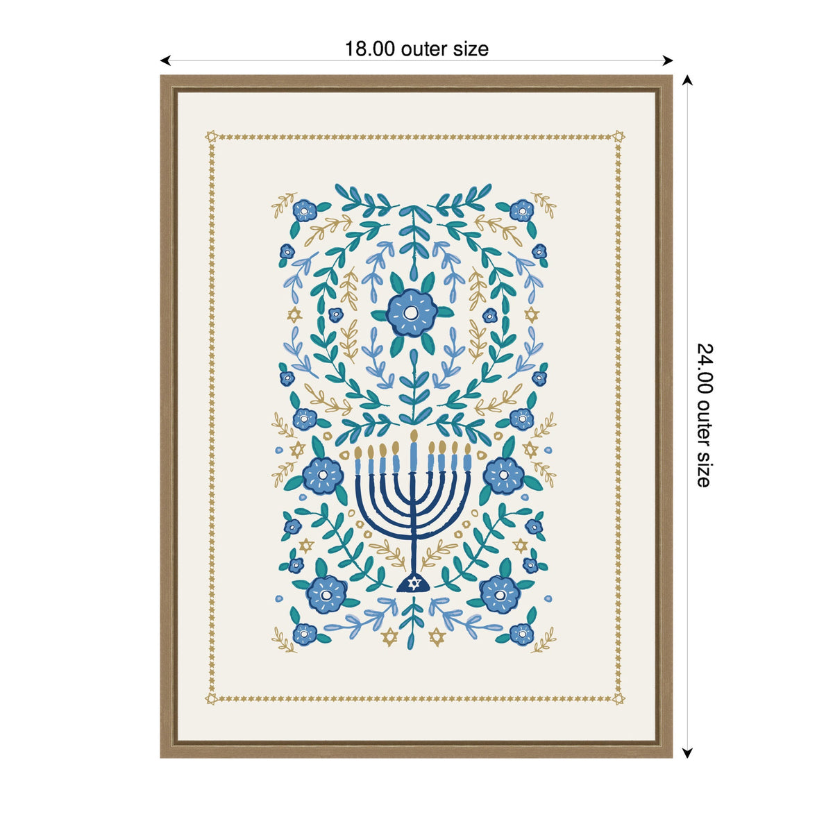 VYD Hanukkah Garden by Vicky Yorke Framed Canvas Wall Art Print