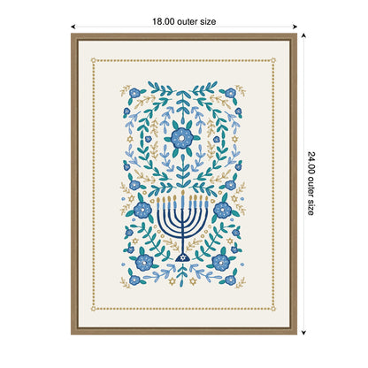 VYD Hanukkah Garden by Vicky Yorke Framed Canvas Wall Art Print