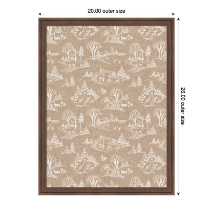 Kate and Laurel Framed Fabric Pinboard Wonderland White Toile