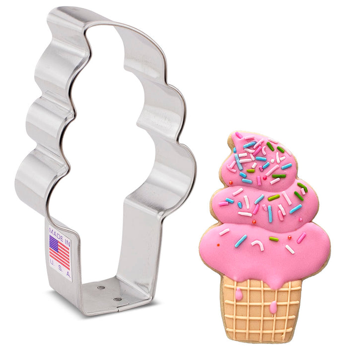 Soft Serve Ice Cream Cookie Cutter 4' x 2 1/2'