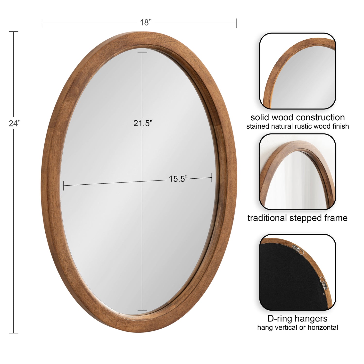 Hogan Oval Framed Mirror