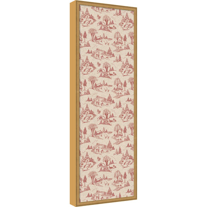 Framed Fabric Magnetic Board Wonderland Red Toile Wall Organization