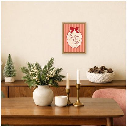 Retro Tis the Season Jolly by Lucky Guava Framed Canvas Wall Art Print