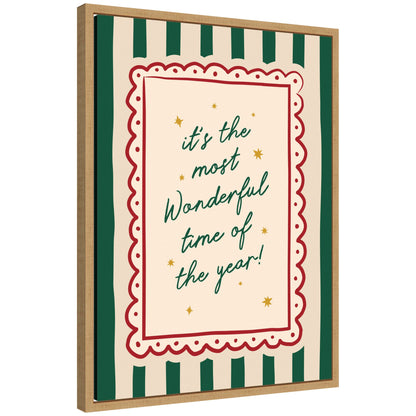 Most Wonderful Time Christmas by Lucky Guava Framed Canvas Wall Art Print