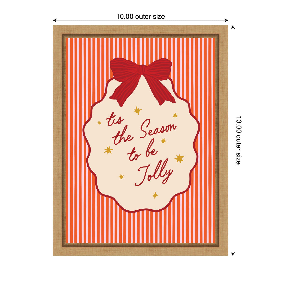 Retro Tis the Season Jolly by Lucky Guava Framed Canvas Wall Art Print