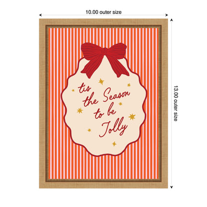 Retro Tis the Season Jolly by Lucky Guava Framed Canvas Wall Art Print
