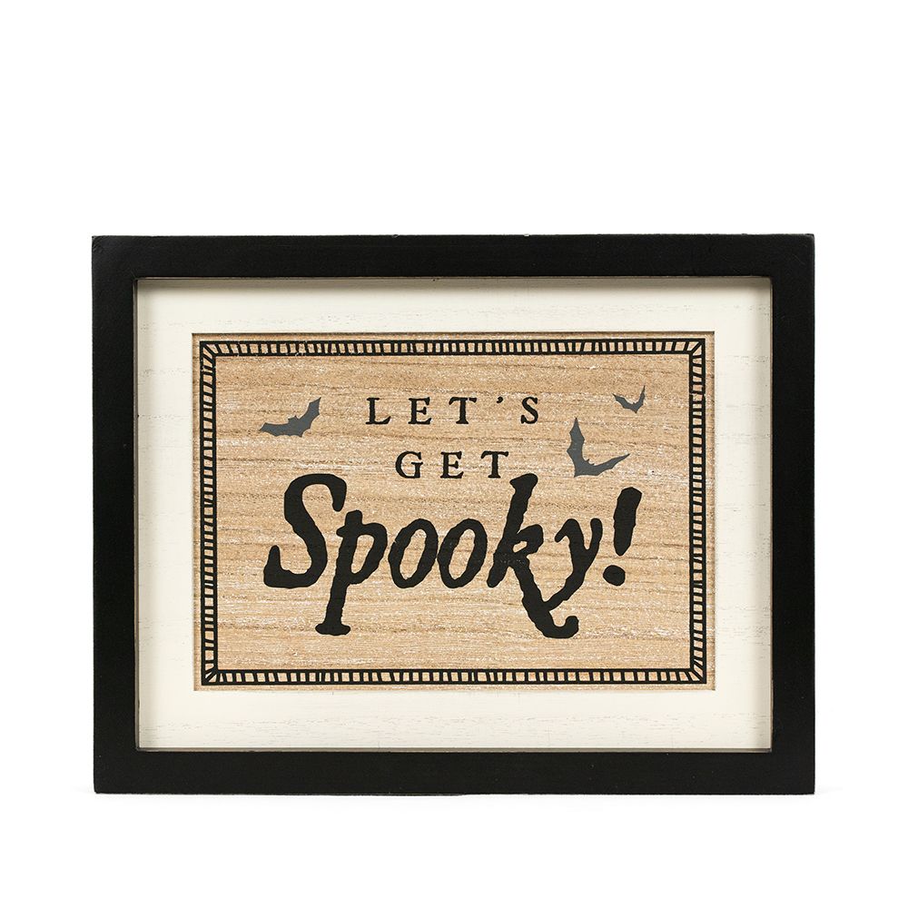 reversible wood frame sign (SPOOKY/THANKS)