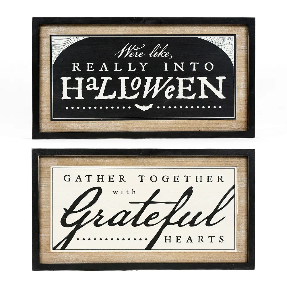 reversible wood frame sign (REALLY/GATHER)