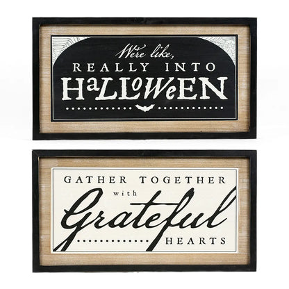 reversible wood frame sign (REALLY/GATHER)