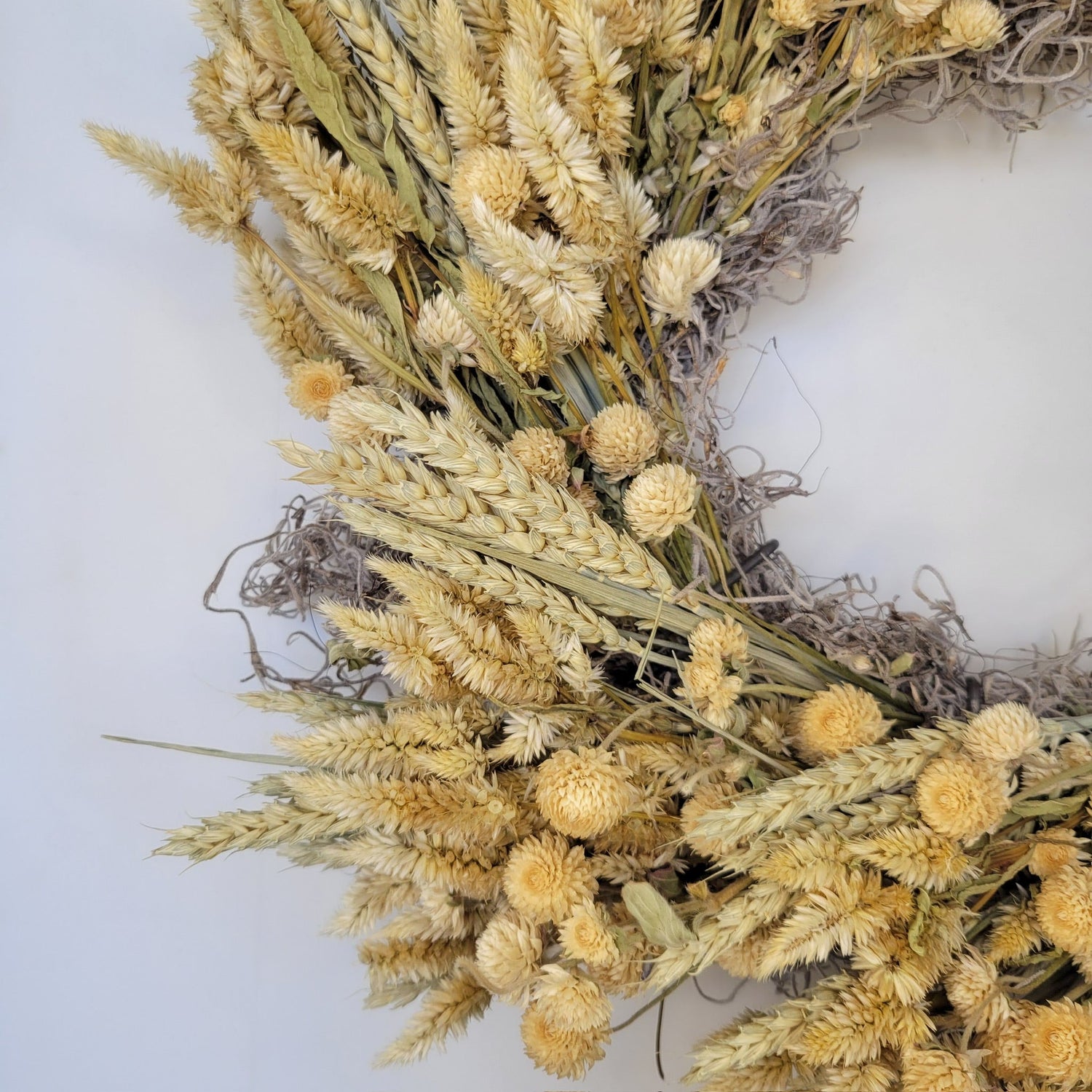 Handmade Dried Flower Wreath - Ivory