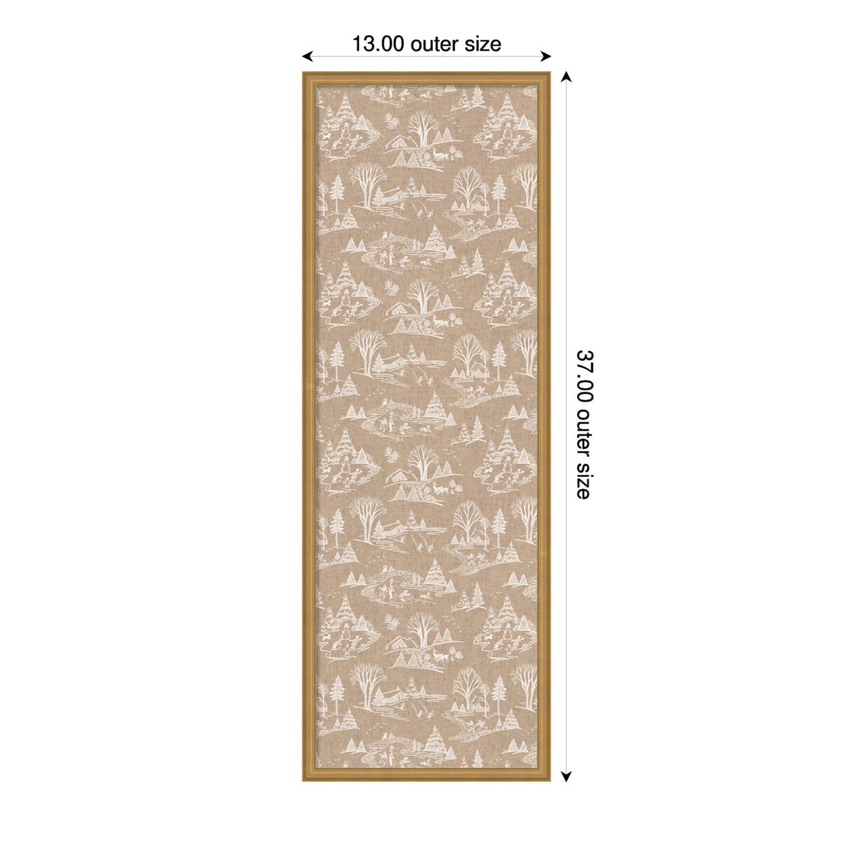 Framed Fabric Magnetic Board Wonderland White Toile Wall Organization