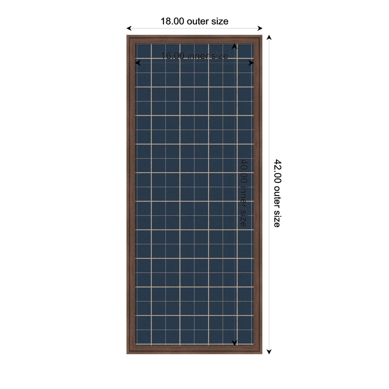 Framed Fabric Pinboard Navy Blue Plaid Wall Organization