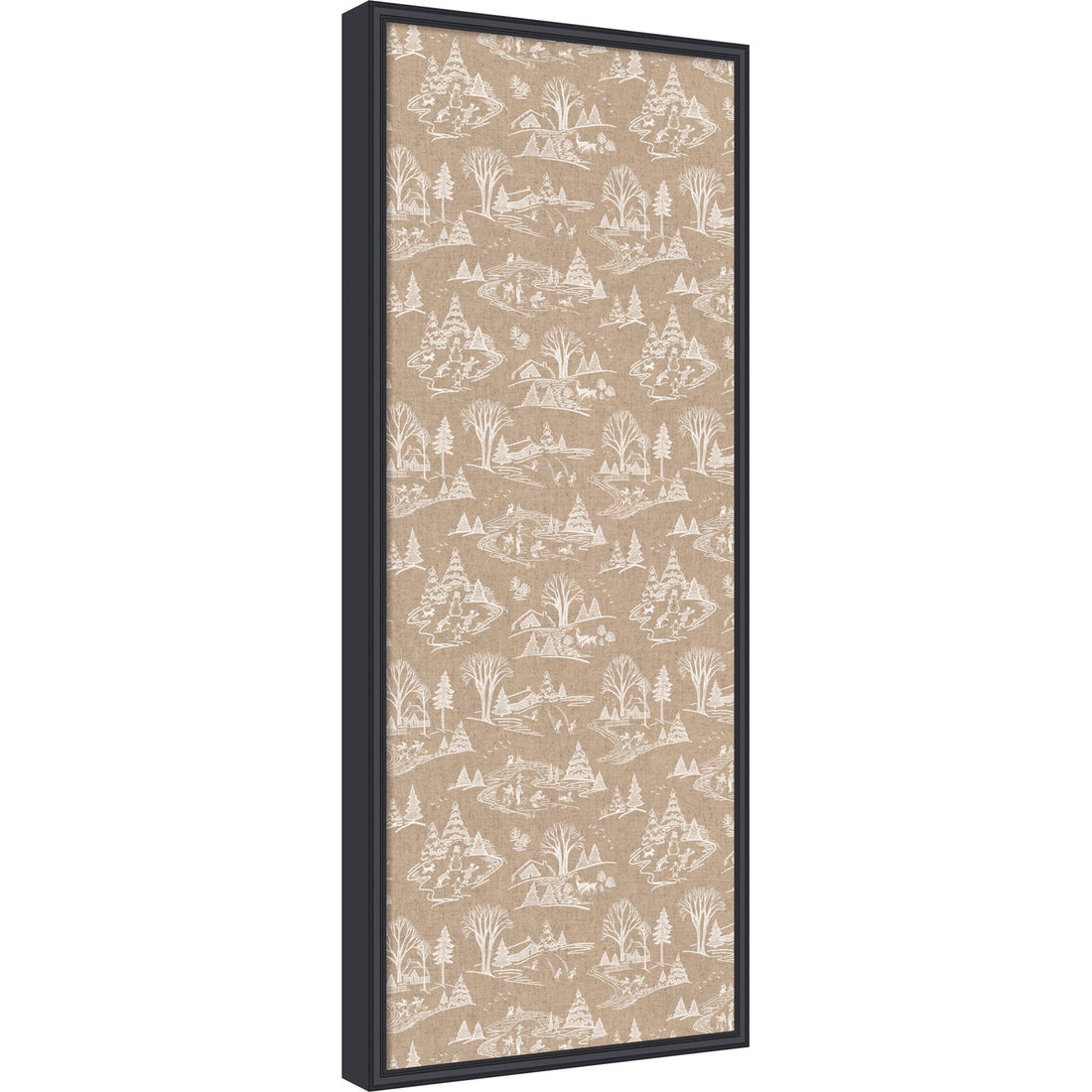 Kate and Laurel Framed Fabric Pinboard Wonderland White Toile