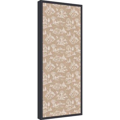 Kate and Laurel Framed Fabric Pinboard Wonderland White Toile