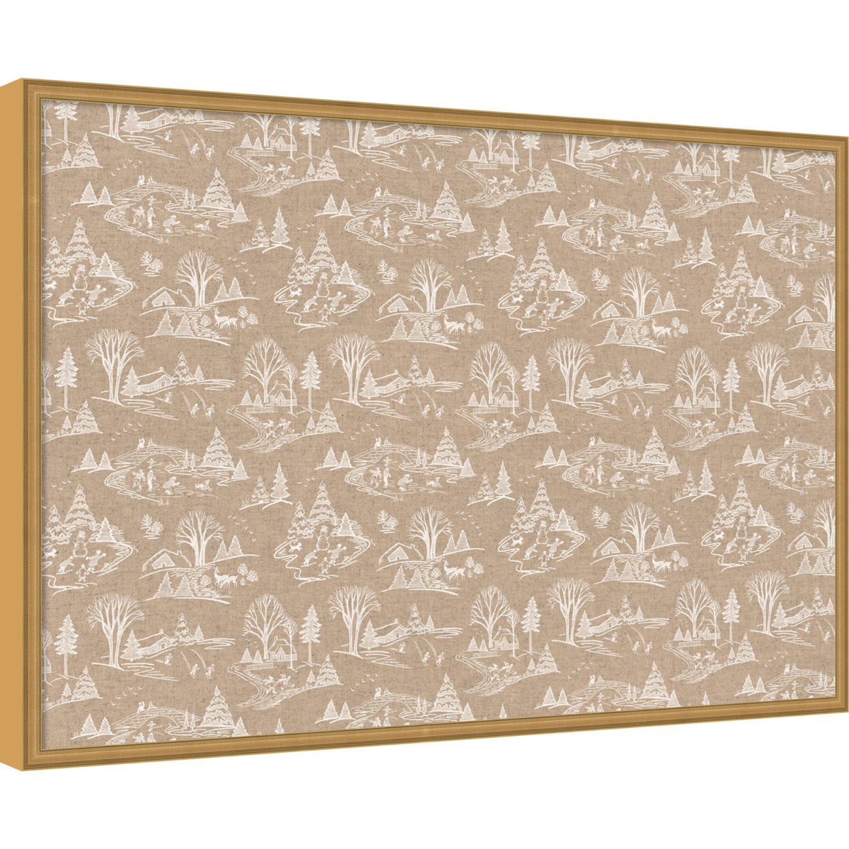Framed Fabric Magnetic Board Wonderland White Toile Wall Organization