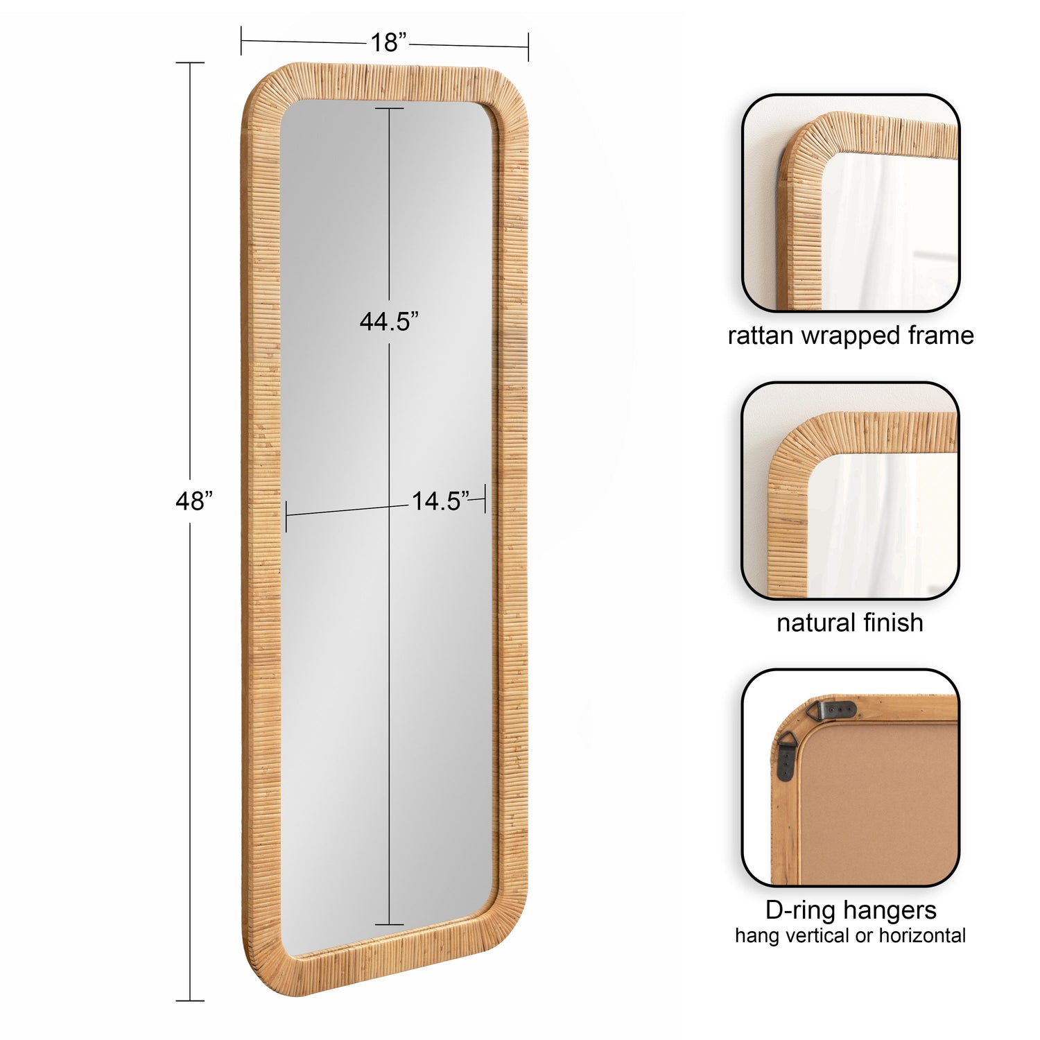 Rahfy Rectangle Framed Wall Mirror