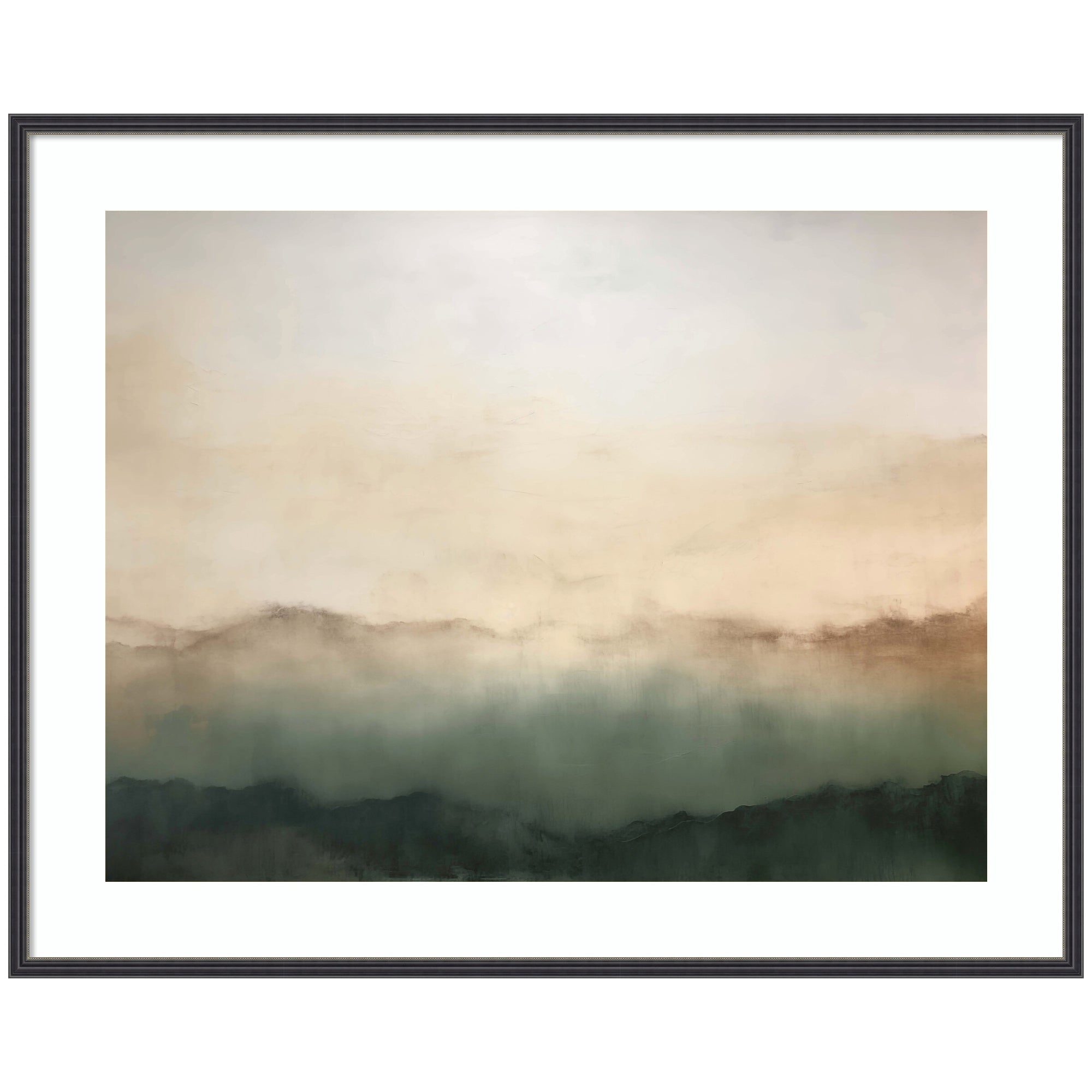 Framed Art Green Mountain Abstract I Horizontal by Amy Lighthall