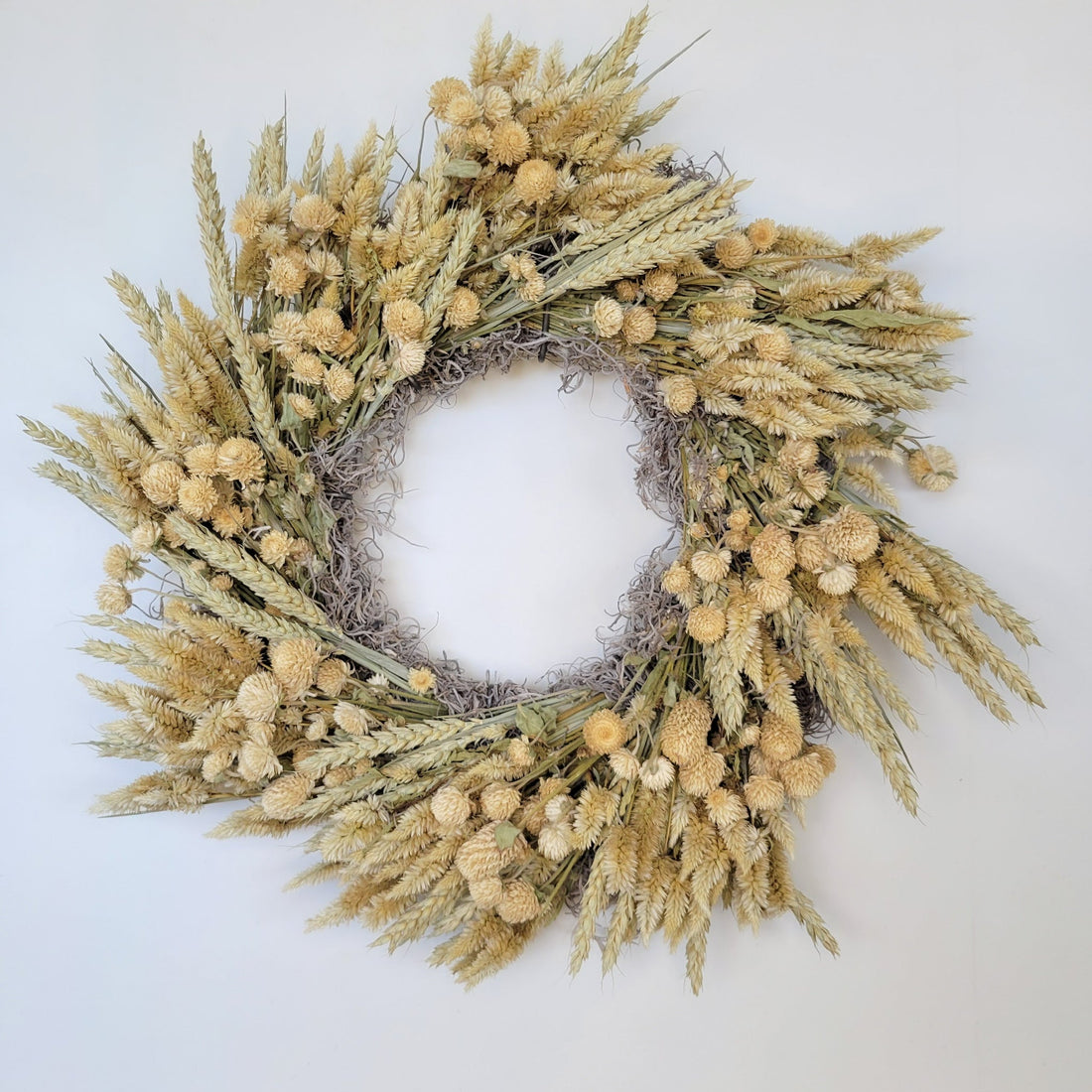 Handmade Dried Flower Wreath - Ivory