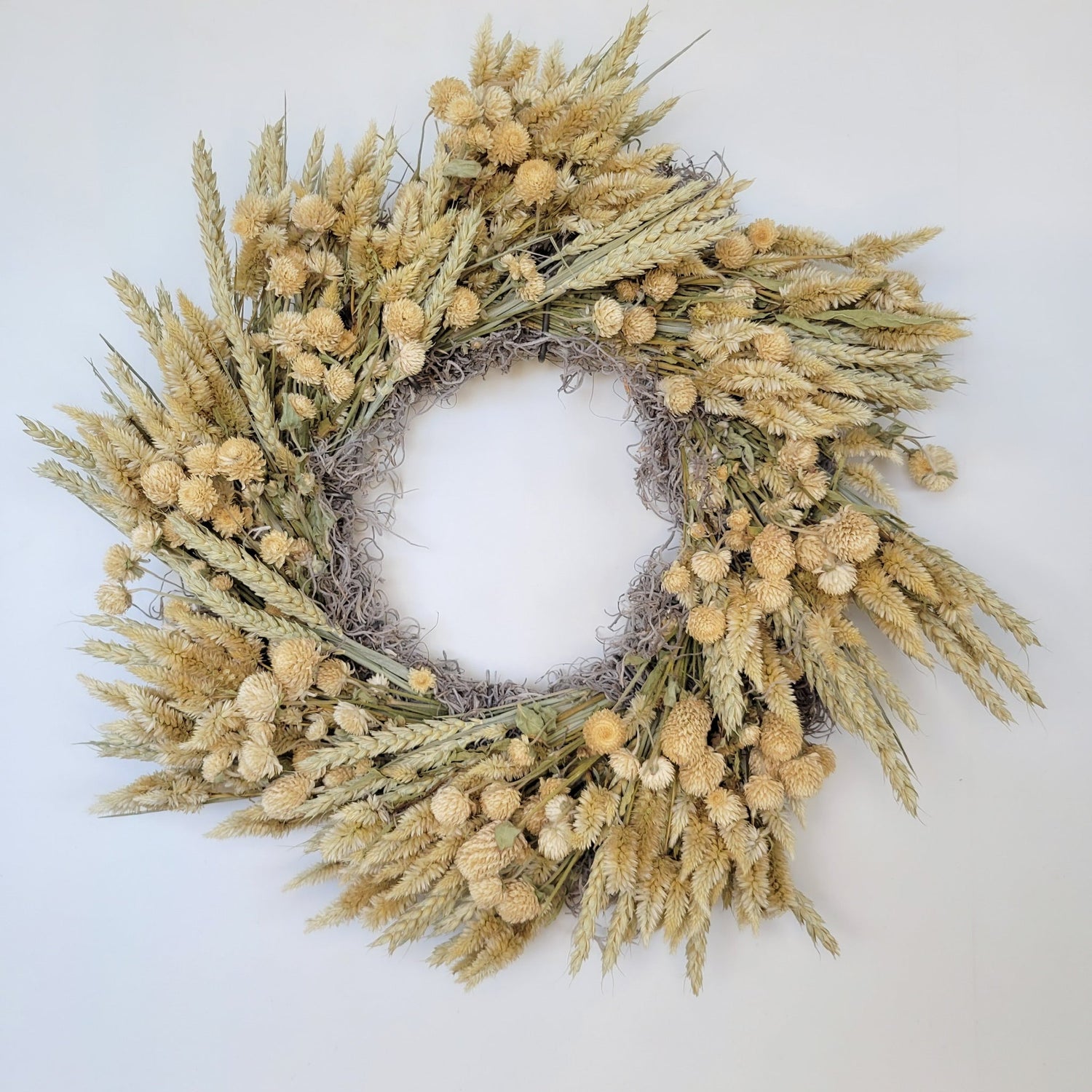 Handmade Dried Flower Wreath - Ivory
