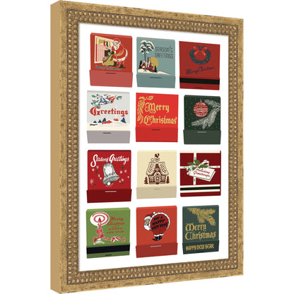 Christmas Matchbooks 5x7 by Megan Ryan Framed Mounted Canvas Wall Art Print