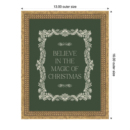 Christmas Magic Green by Kikiandnim Framed Mounted Canvas Wall Art Print