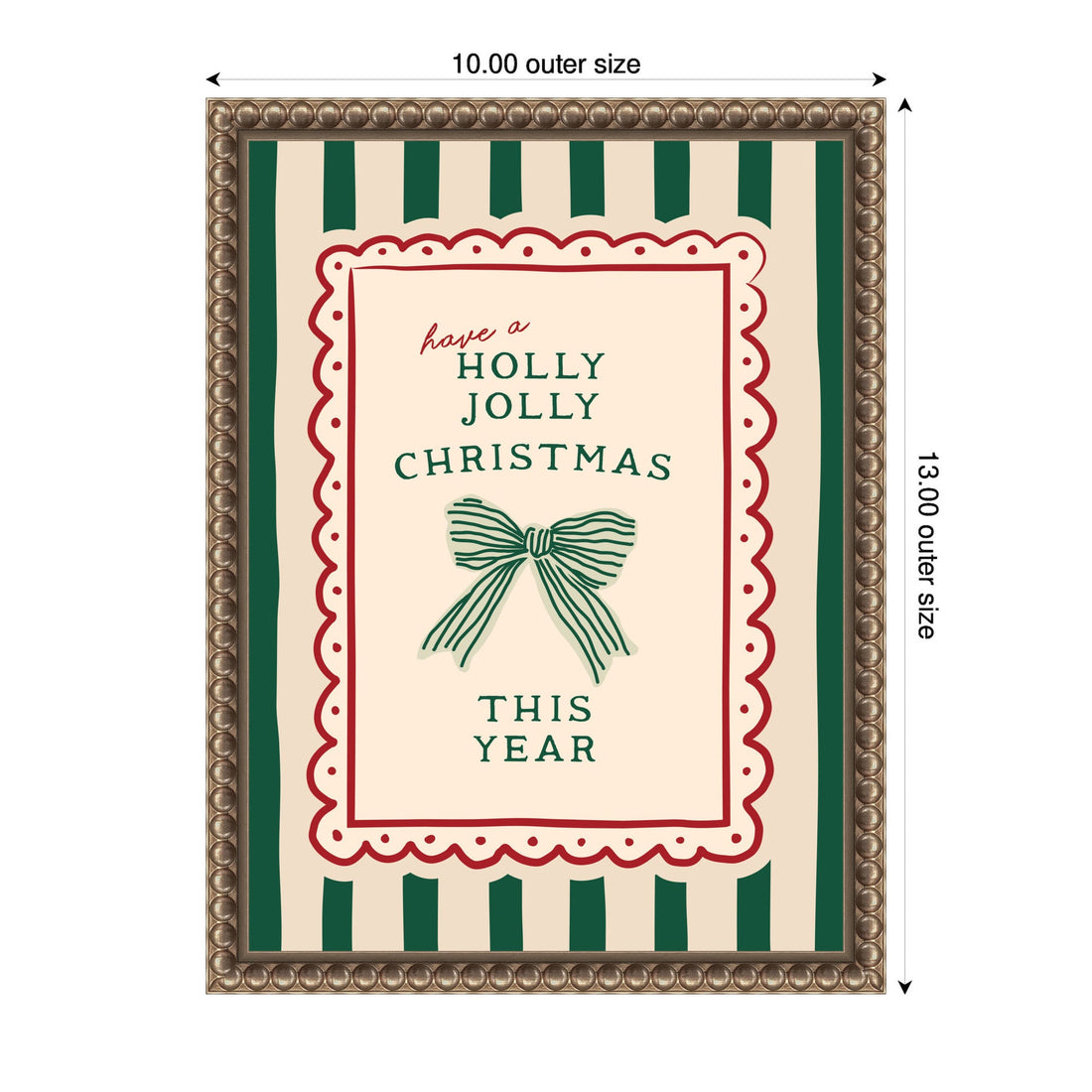 Retro Holly Jolly Christmas by Lucky Guava Framed Canvas Wall Art Print