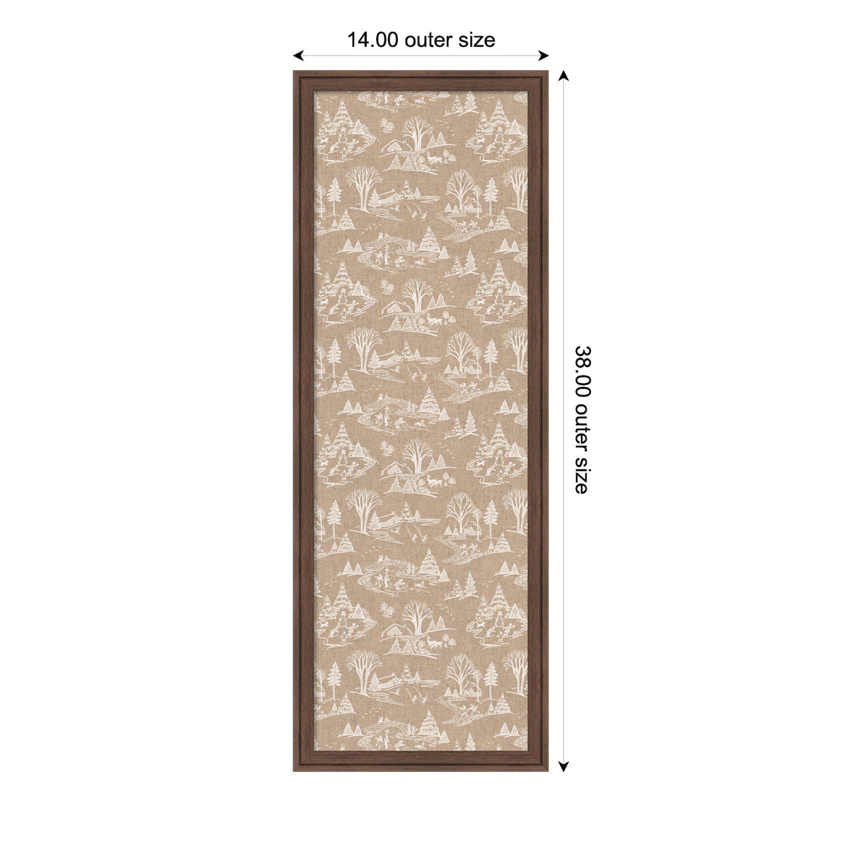 Framed Fabric Magnetic Board Wonderland White Toile Wall Organization