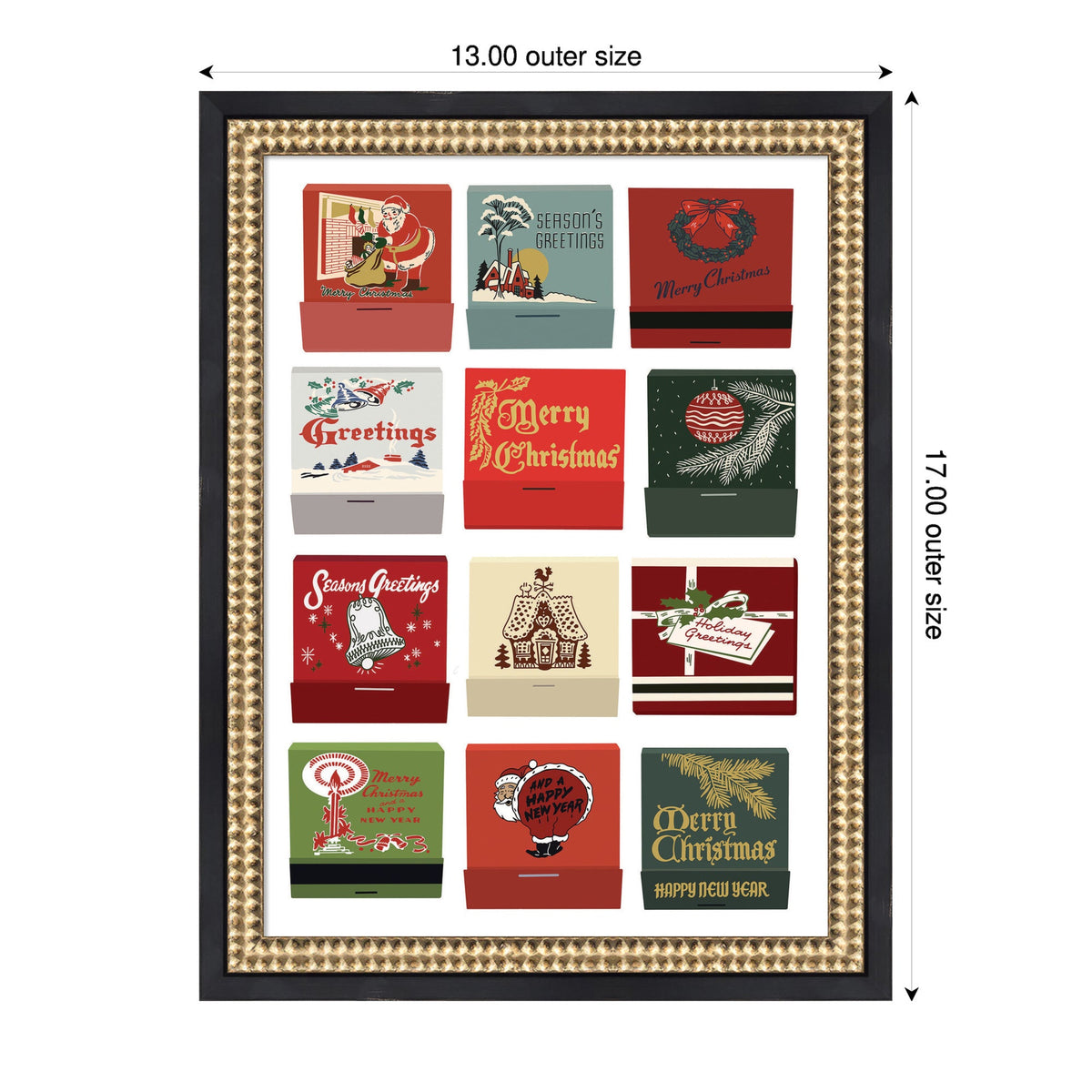 Christmas Matchbooks 5x7 by Megan Ryan Framed Mounted Canvas Wall Art Print