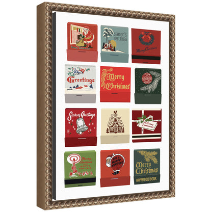 Christmas Matchbooks by Megan Ryan Framed Canvas Wall Art Print
