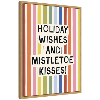 Holiday Wishes by Kikiandnim Framed Canvas Wall Art Print