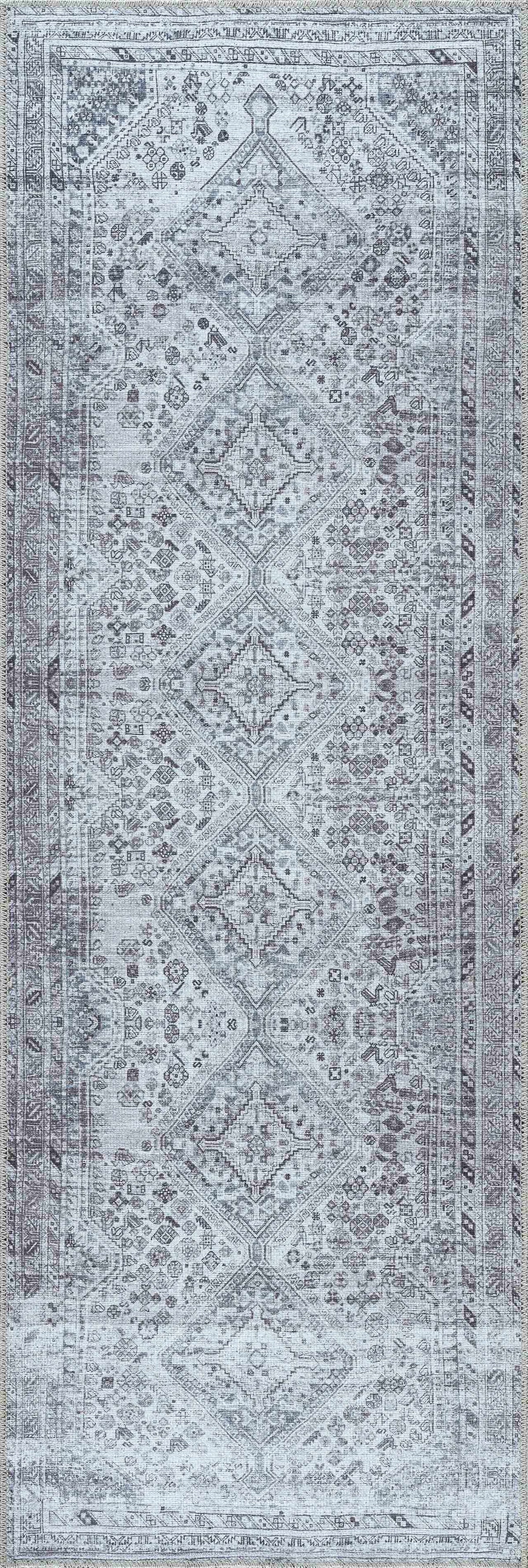 Barny Gray Flat Pile Washable Rug