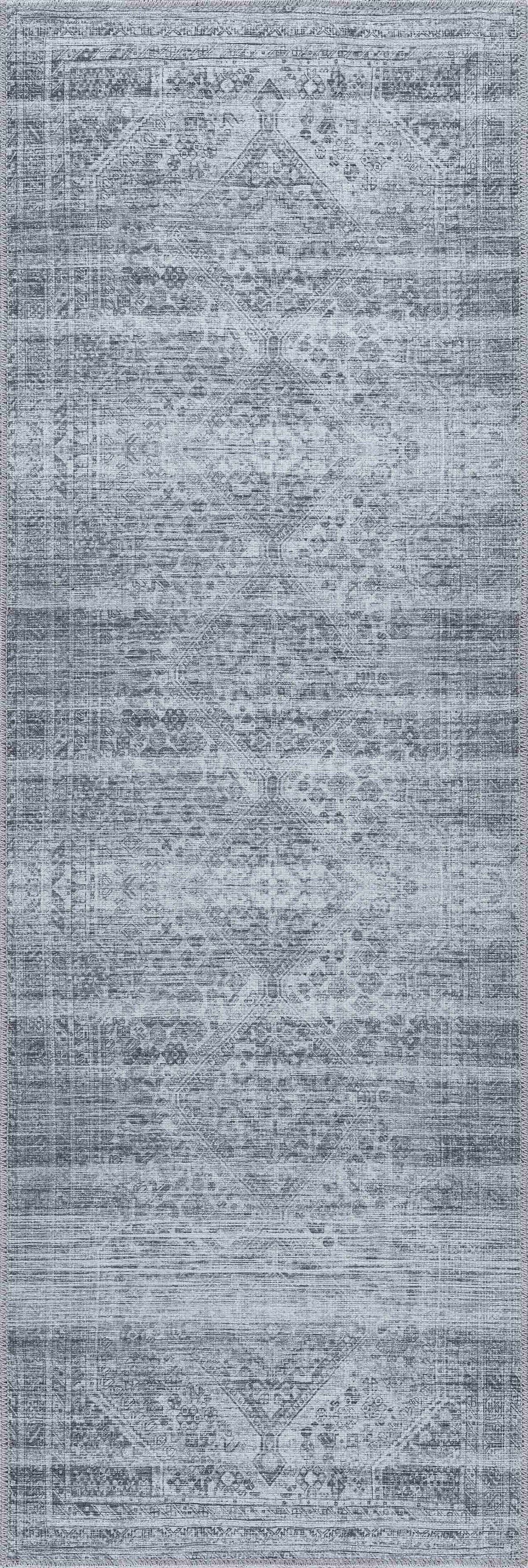Barny Gray Blue Washable Rug