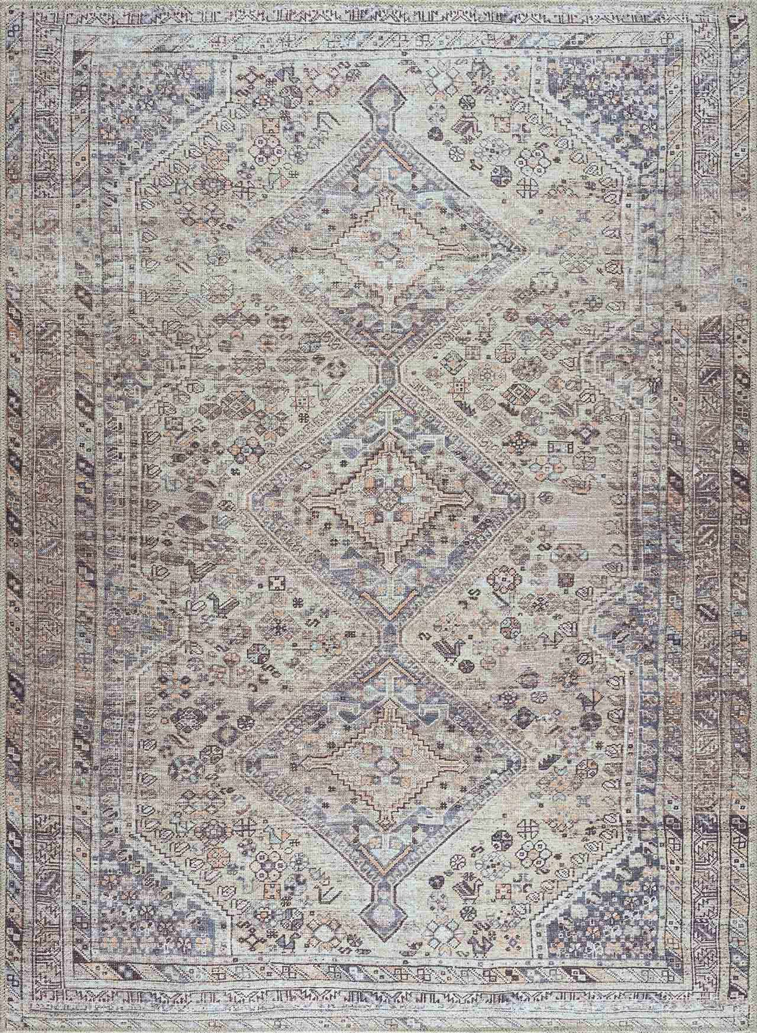 Barny Tan Flat Pile Washable Rug