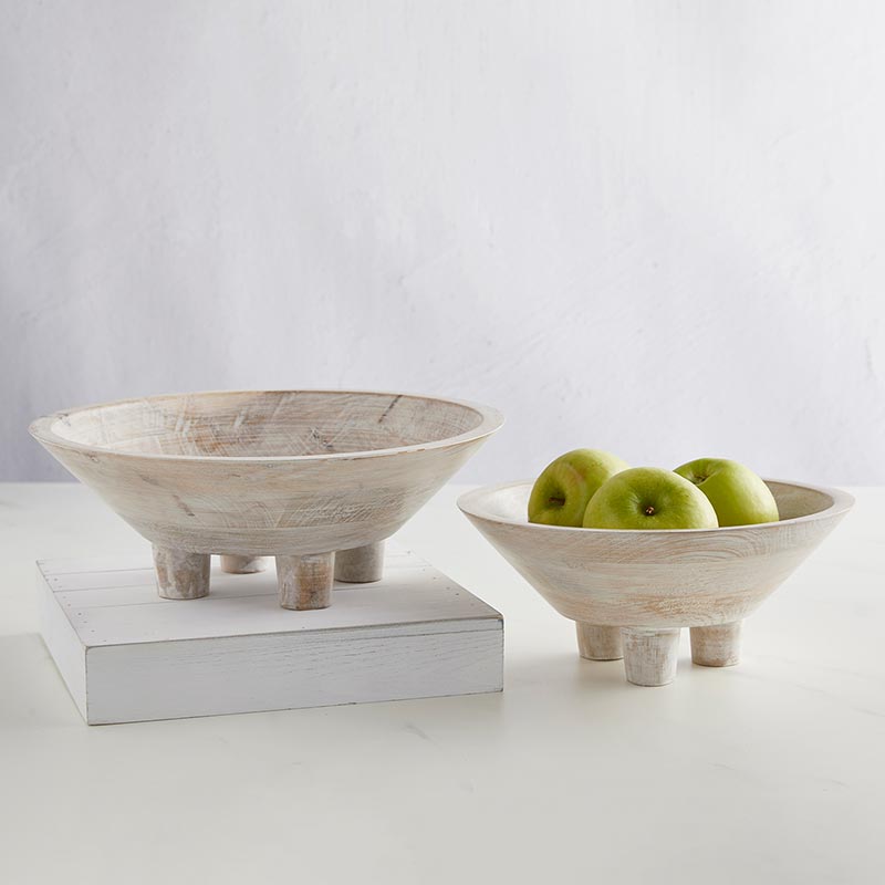 Footed Wooden Bowl - Small