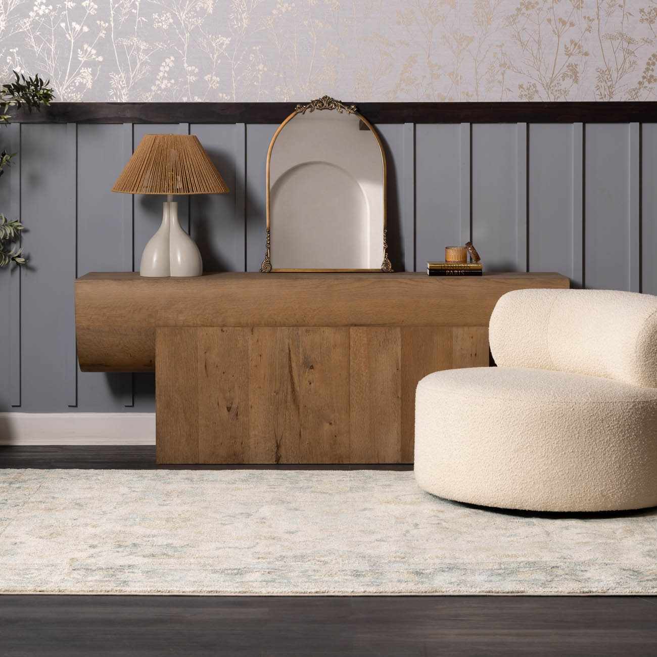 Ahmaud Beige &amp; Light Gray Thick Luxe Area Rug