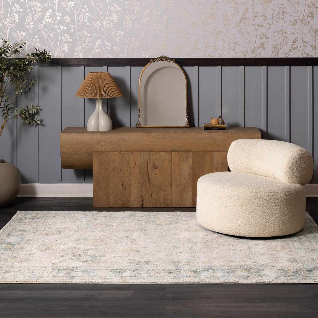Ahmaud Beige &amp; Light Gray Thick Luxe Area Rug